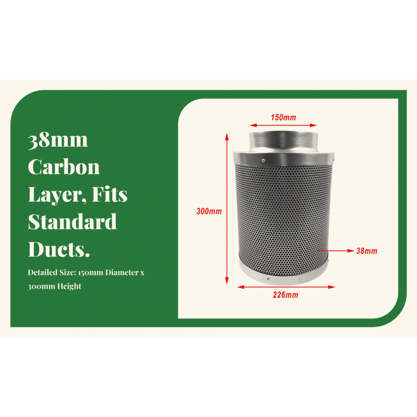 Carbon Filter Inline - 6 Inch Inline Fan with Activated