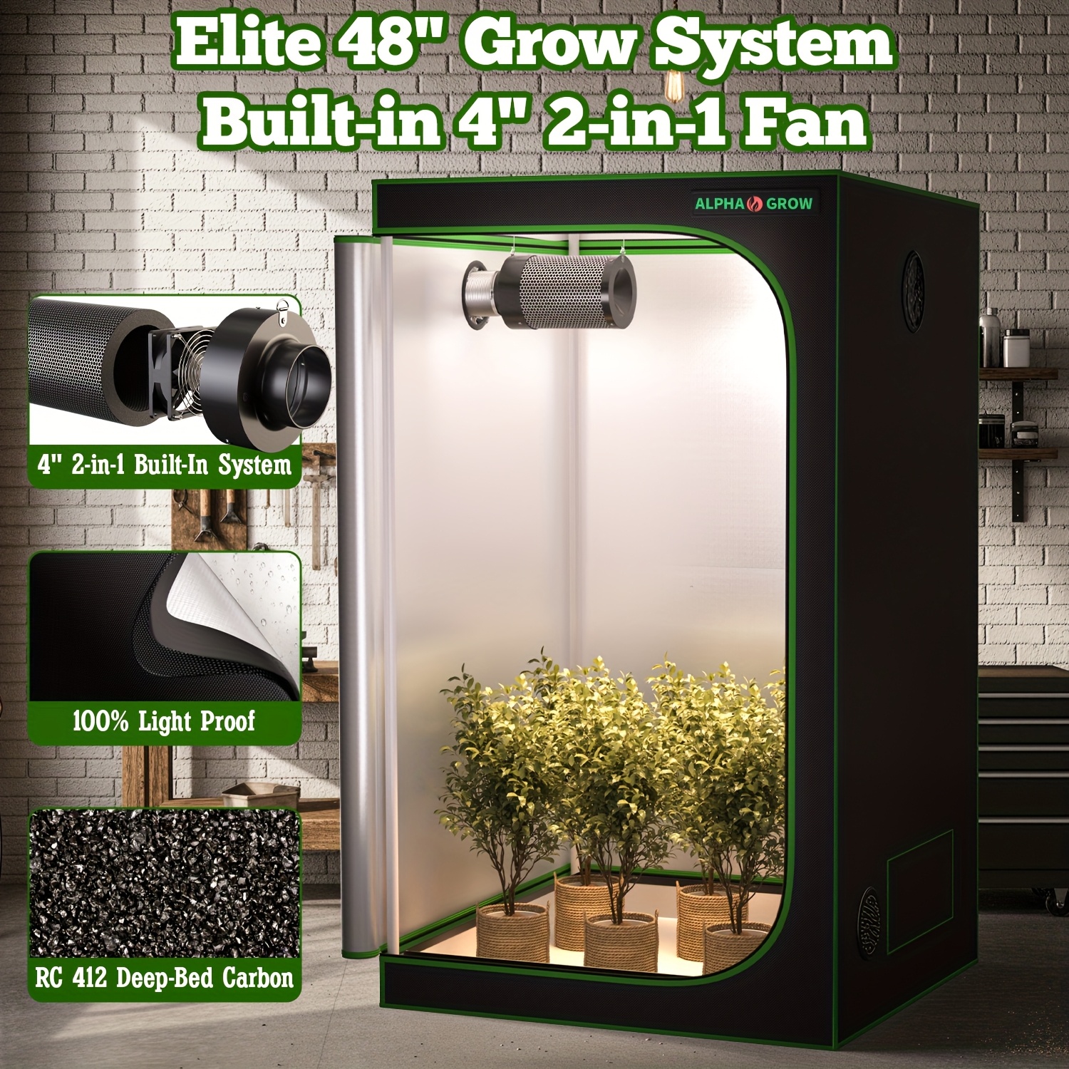 ALPHAGROW Grow Tent Kit 48