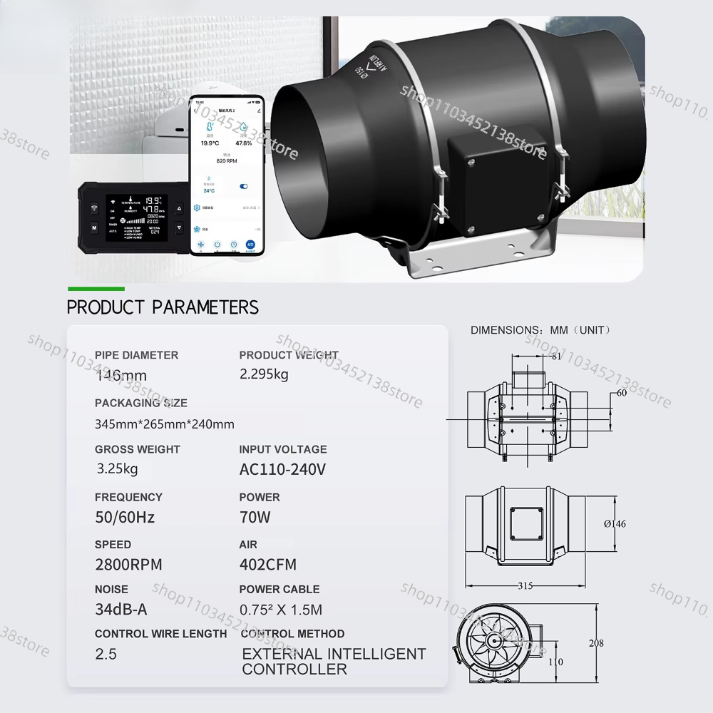 4 Inch Smart Inline Duct Fan w – Carbon Filter Inline Bewertung und Preis